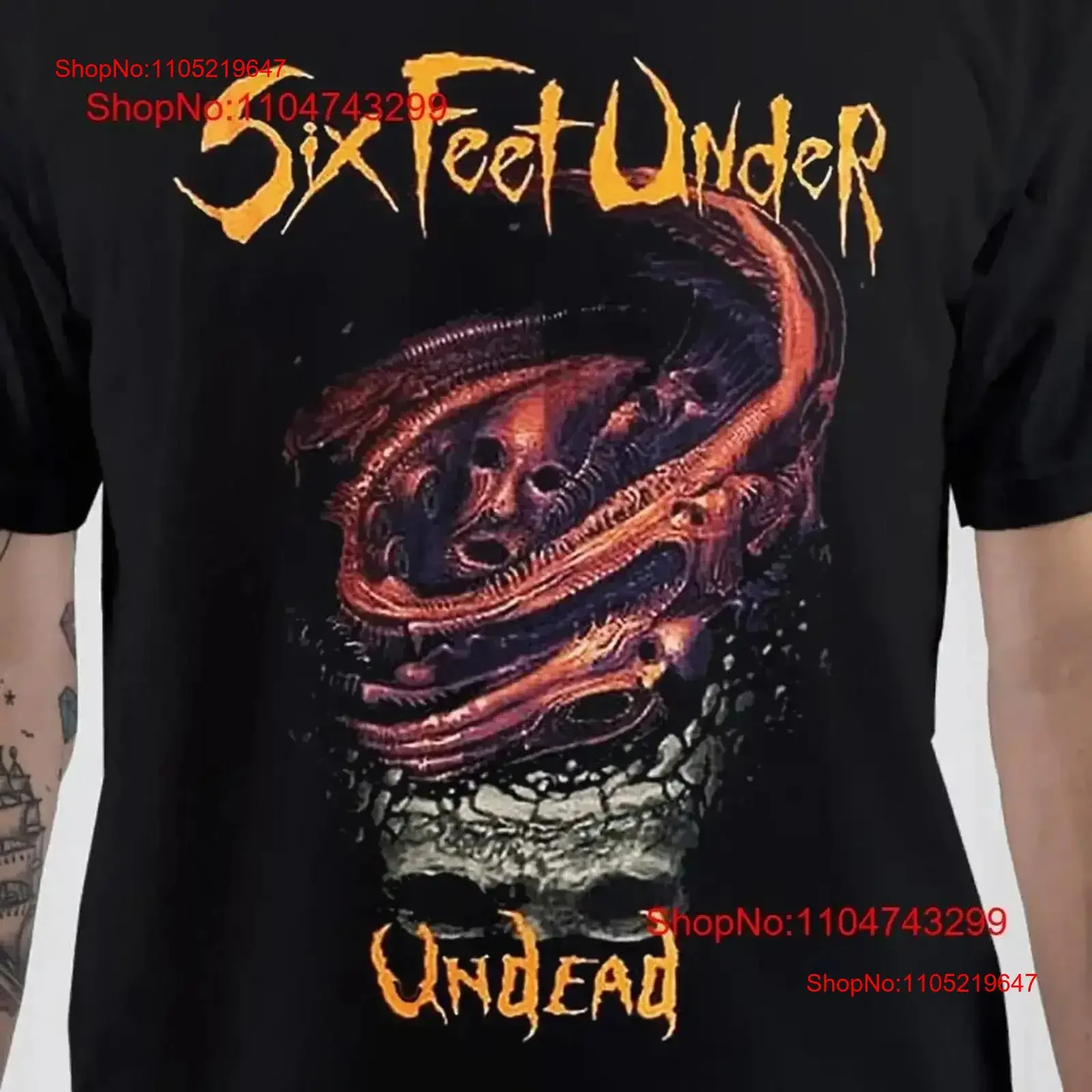 Six Feet Under band Undead black T shirt All sizes S to 45XL JA344 vintage Washed Slightly Casual Stylish designer clothes