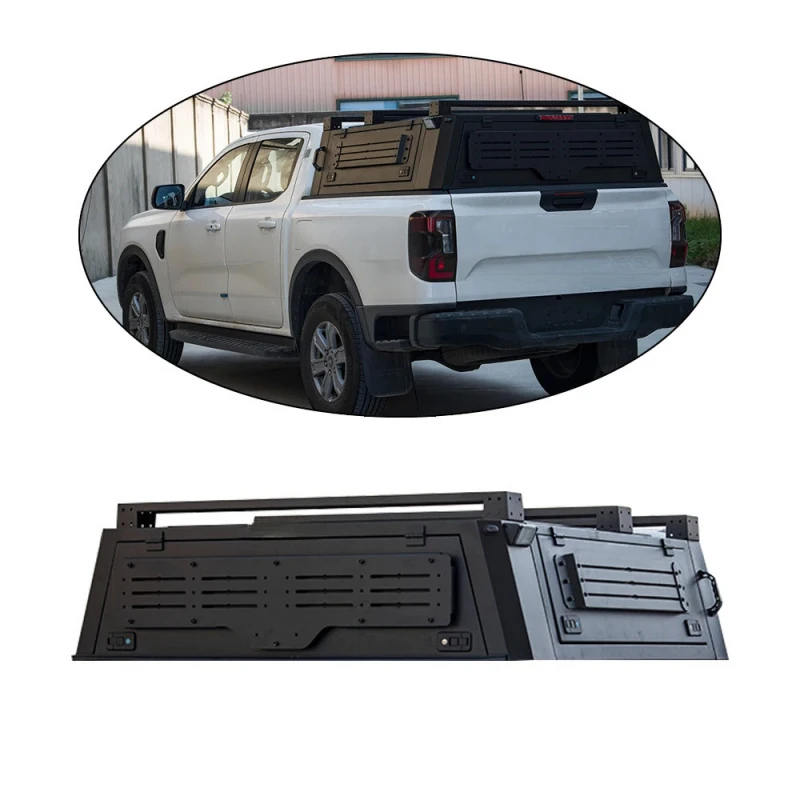 Truck Camper Black Powder Coated  4x4 Pickup Truck Canopy  Semi-high  Bed Canopy