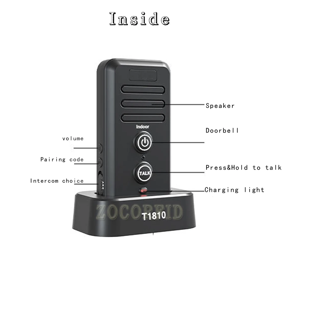 Imagem -06 - Campainha sem Fio Impermeável para Casa e Apartamento Sistema de Interfone de Mão Livre Interfone para Fábrica e Escritório Alcance de 1500m