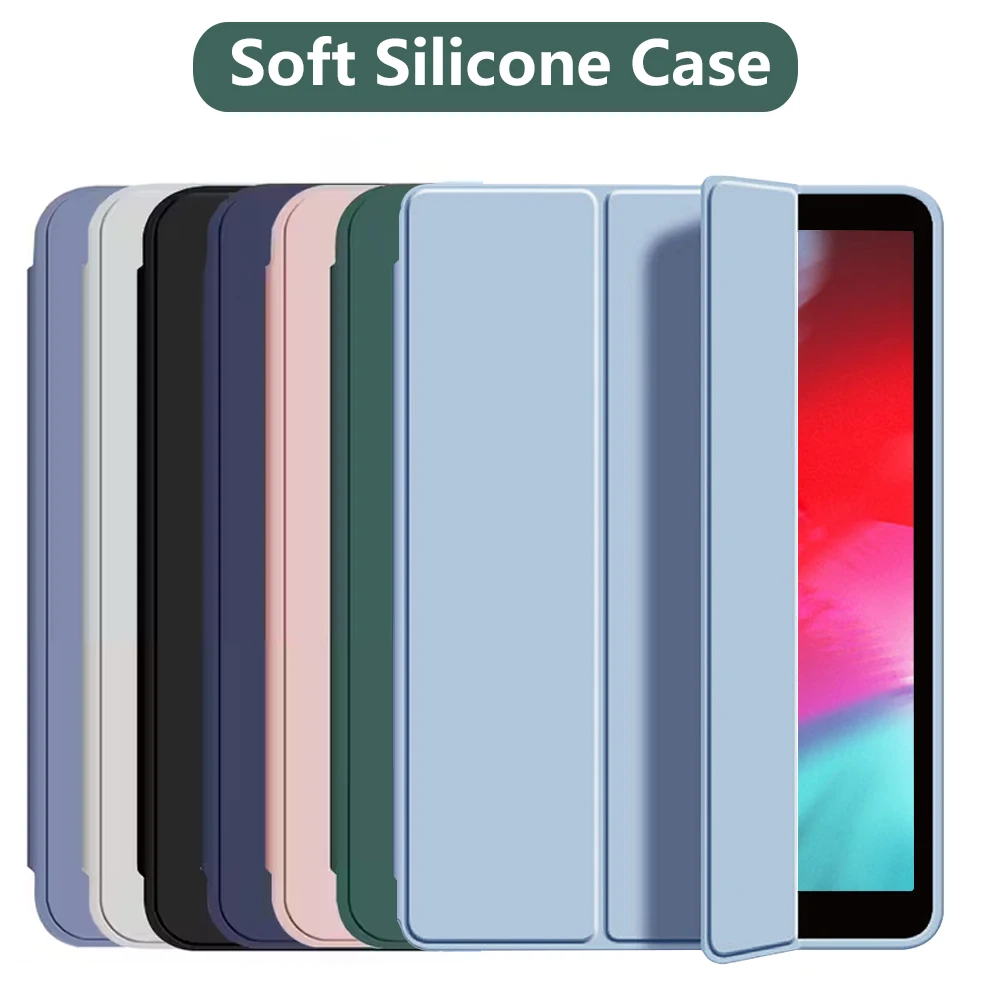 Étui à rabat pour iPad Mini 1 2 3 4 5 7.9 pouces, étui mince pour tablette à trois volets avec coque arrière en Silicone souple, réveil/sommeil automatique
