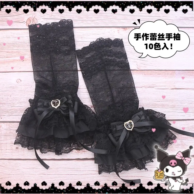 

Handmade Lolita Lace Bow White Hand Sleeve Sleeve Fake Sleeve Thunder Sweet Cute
