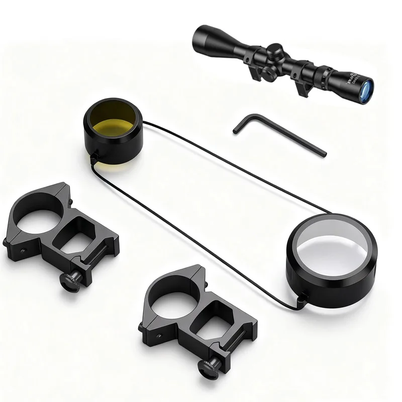 

Riflescope 3-9x40 Mil-Dot Reticle Scope Kit 1 inch Tube Optics Sights 20mm Picatinny Rings Mount and Lens Caps