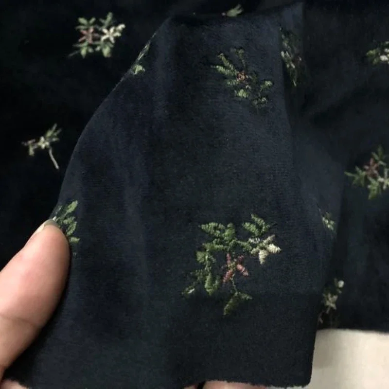 Velvet Fabric Spring Autumn Classical Exquisite Embroidery Jacquard Blended Fabric Cloth Per Meter Apparel Sewing Diy Material