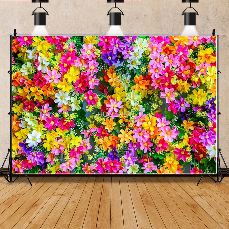 SHUOZHIKE Art Fabric Blooming Flowers Photography Backdrops Spring Valentine Day Room Decors Photo Studio Background HD-01