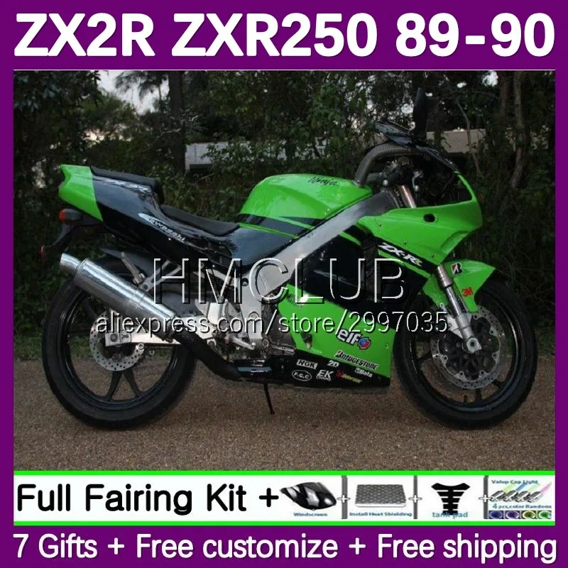 OEM Fairing For KAWASAKI NINJA ZXR250 ZXR 250 ZX-2R 123No.85 green stock ZXR-250 ZX2R ZX 2R R250 1989 1990 ZX-R250 89 90 Bodys