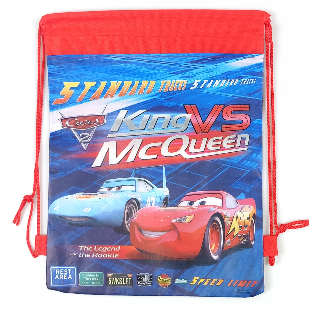 Lightning McQueen tema 1 pz/lotto Mochila tessuti Non tessuti coulisse festa di compleanno ragazzi bomboniere regali borse decorare zaino