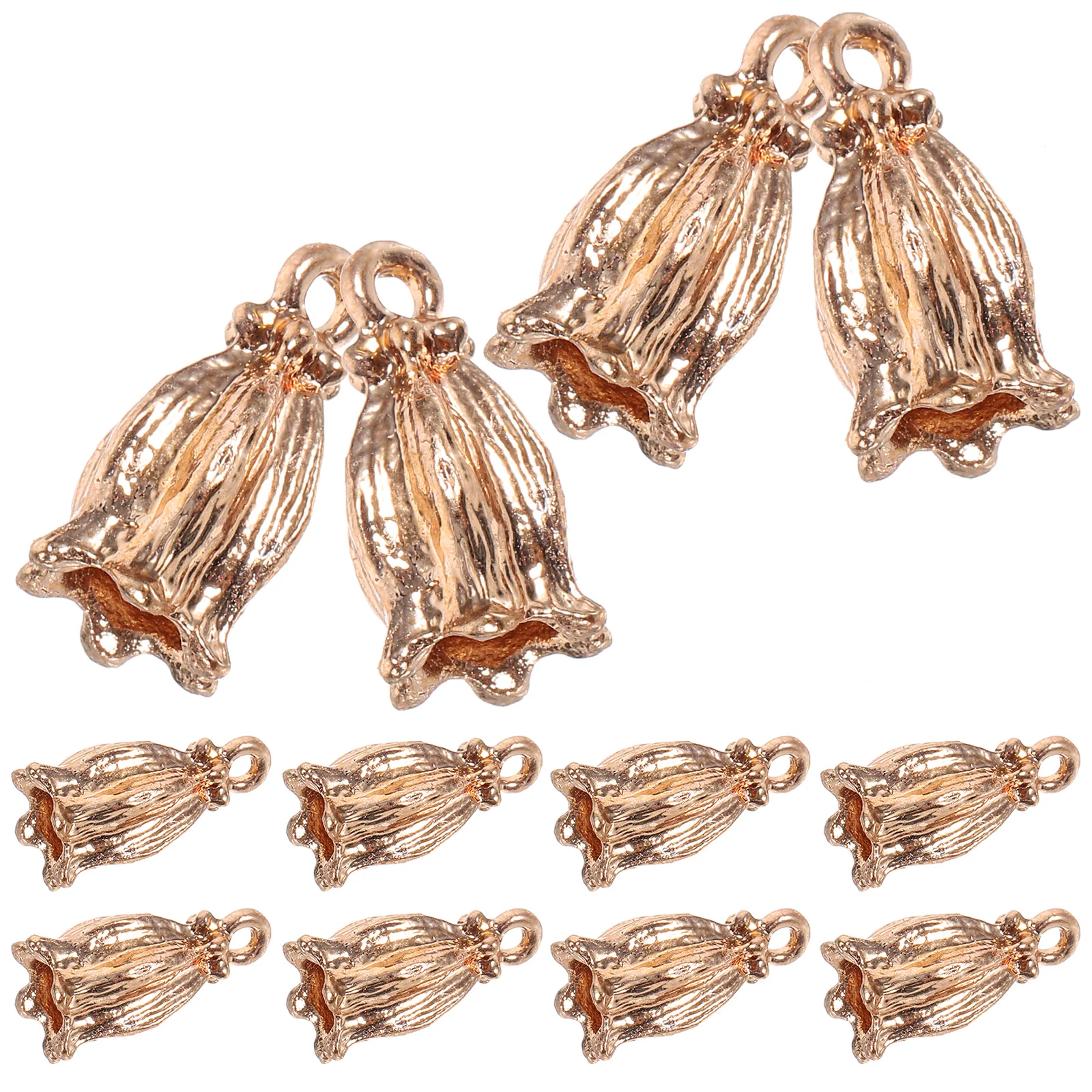 

20 Pcs Bell Flower Accessories Sturdy Alloy Jewelry Making Charms DIY Crafts Necklace Bracelet Pendant Decorative Materials