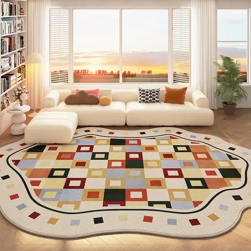 

Carpet for Living Room Irregular Colored Coffee Table Soft Rug Large Area Rectangular Bedroom Fluffy Plush Floor Mat Alfombra 담요