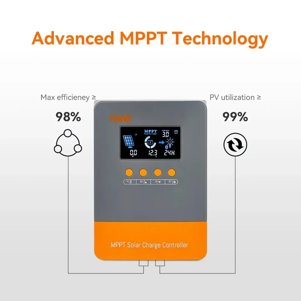 POW-M60-MAX PowMr MPPT 60A Solar Voltage Controller Solar Charge Controller For Battery 12V 24V 36V 48V