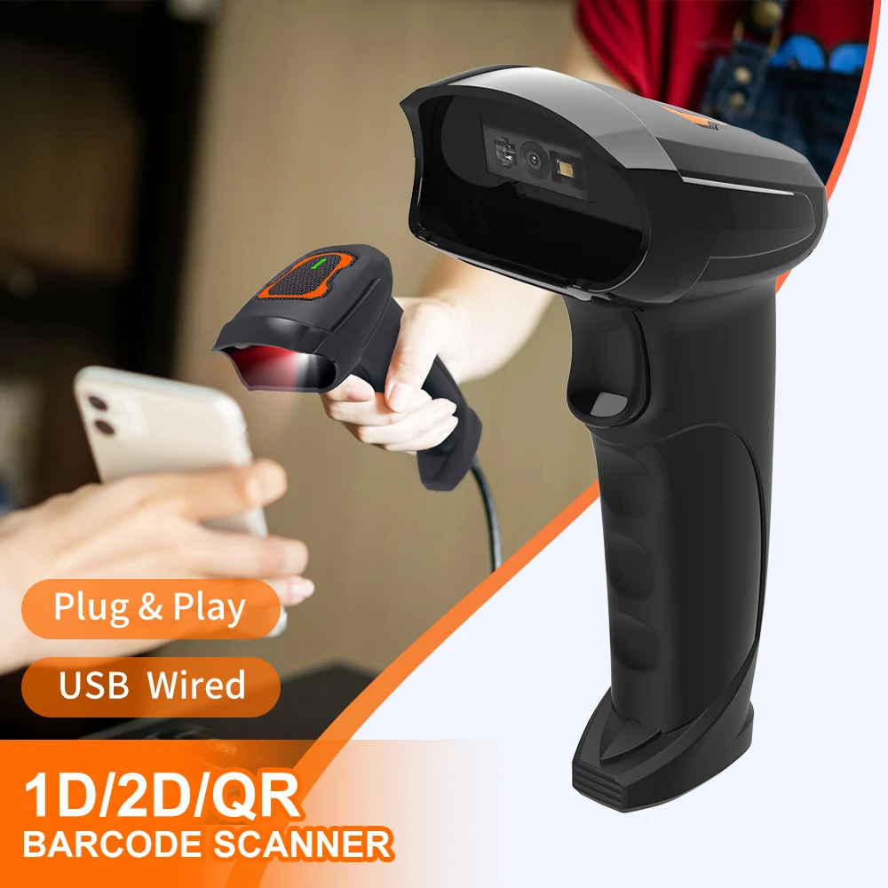 

GTCODESTAR Ручной 2D-считыватель штрих-кодов для супермаркетов USB-сканер штрих-кодов 1D Проводной считыватель QR-кодов для инвентаря сканирования штрих-кодов