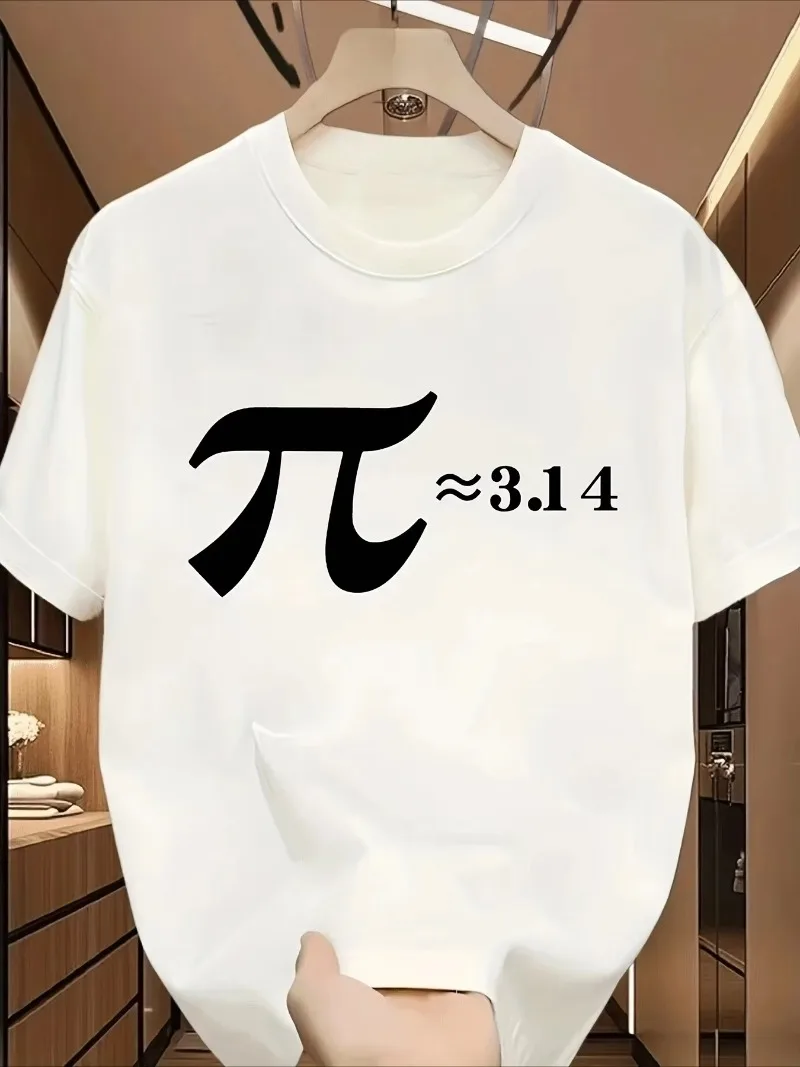 Unisex Pi Symbol 3.14 Math Graphic T Shirt Funny Mathematics Teacher Student Print Casual Short Sleeve Summer Science Tee