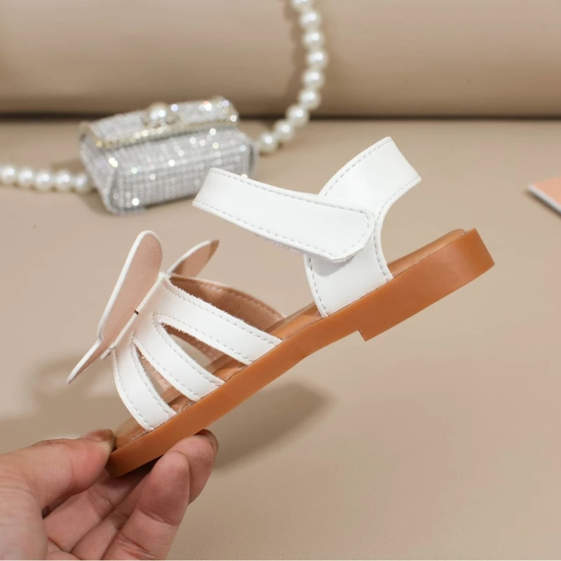 

Сандалии Kids Butterfly Flat Sandals Adjustable Strap Closed Toe Flower Summer Outdoor Beach Dress Shoes Girls Dress Sandals