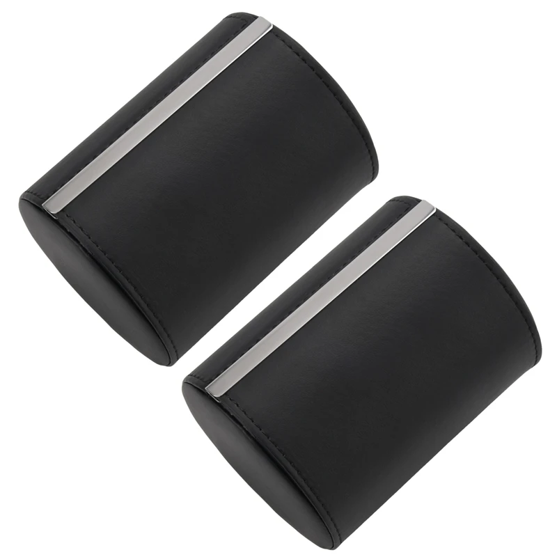 

2X Black Necktie Neck Tie Storage Case Travel Gift Box Cylinder Shape