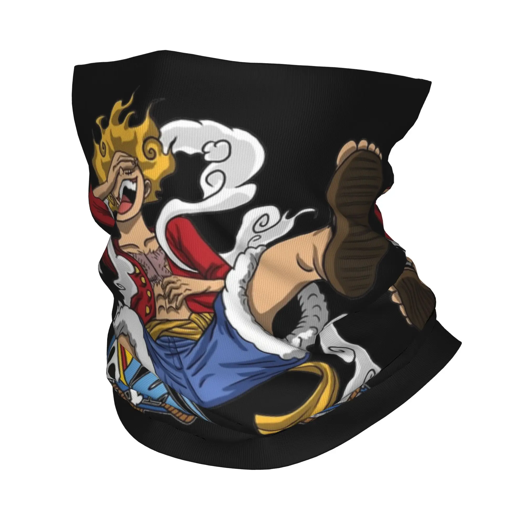 Pañuelo Multiusos con Estampado de Luffy Gear 5 de One Piece, Diseño del Dios Sol Nika, para Cuello y Cabeza, Unisex para Adultos