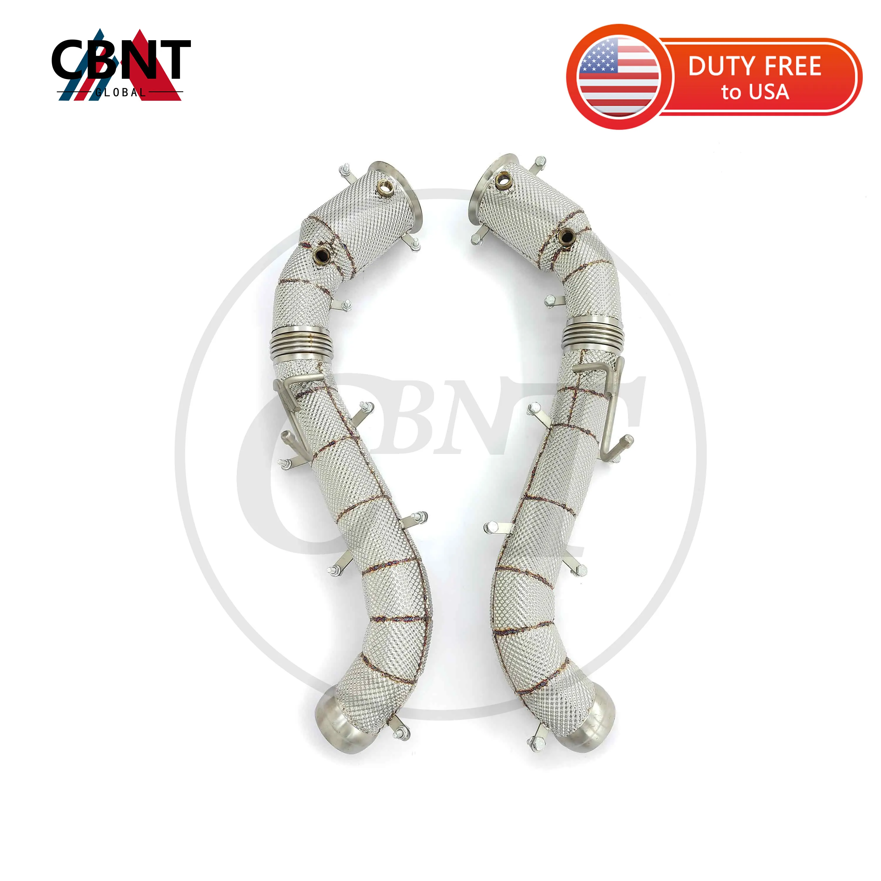 

CBNT High Flow Downpipe for Mclaren 600LT 3.8T High Performance Exhaust Header with Heat shield 304 Stainless SteelExhaust Pipe