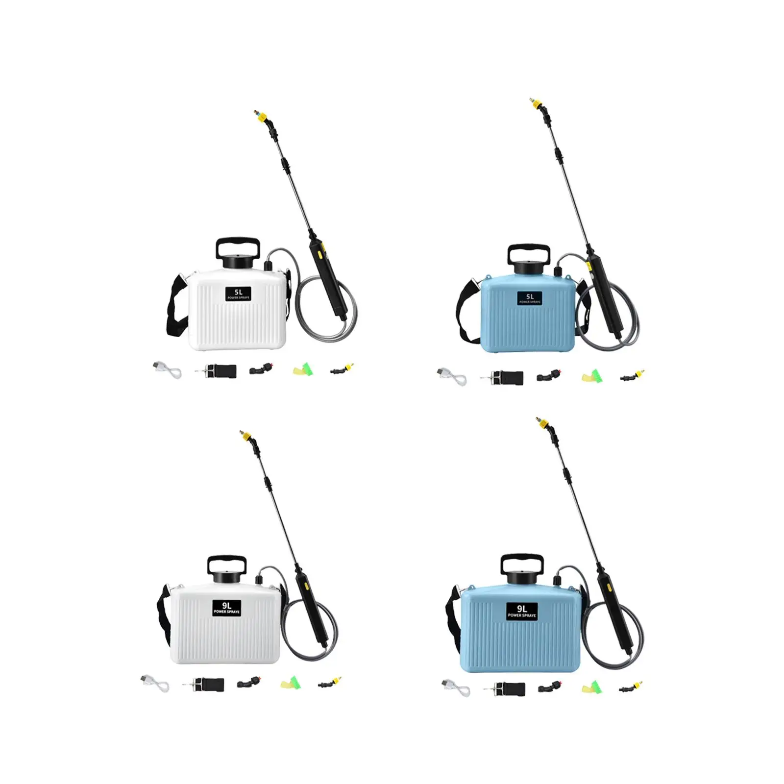 

Electric Sprayer Multifunctional with Shoulder Strap Functional Rod Extending up to 60cm Retractable Rod for Outdoor Watering