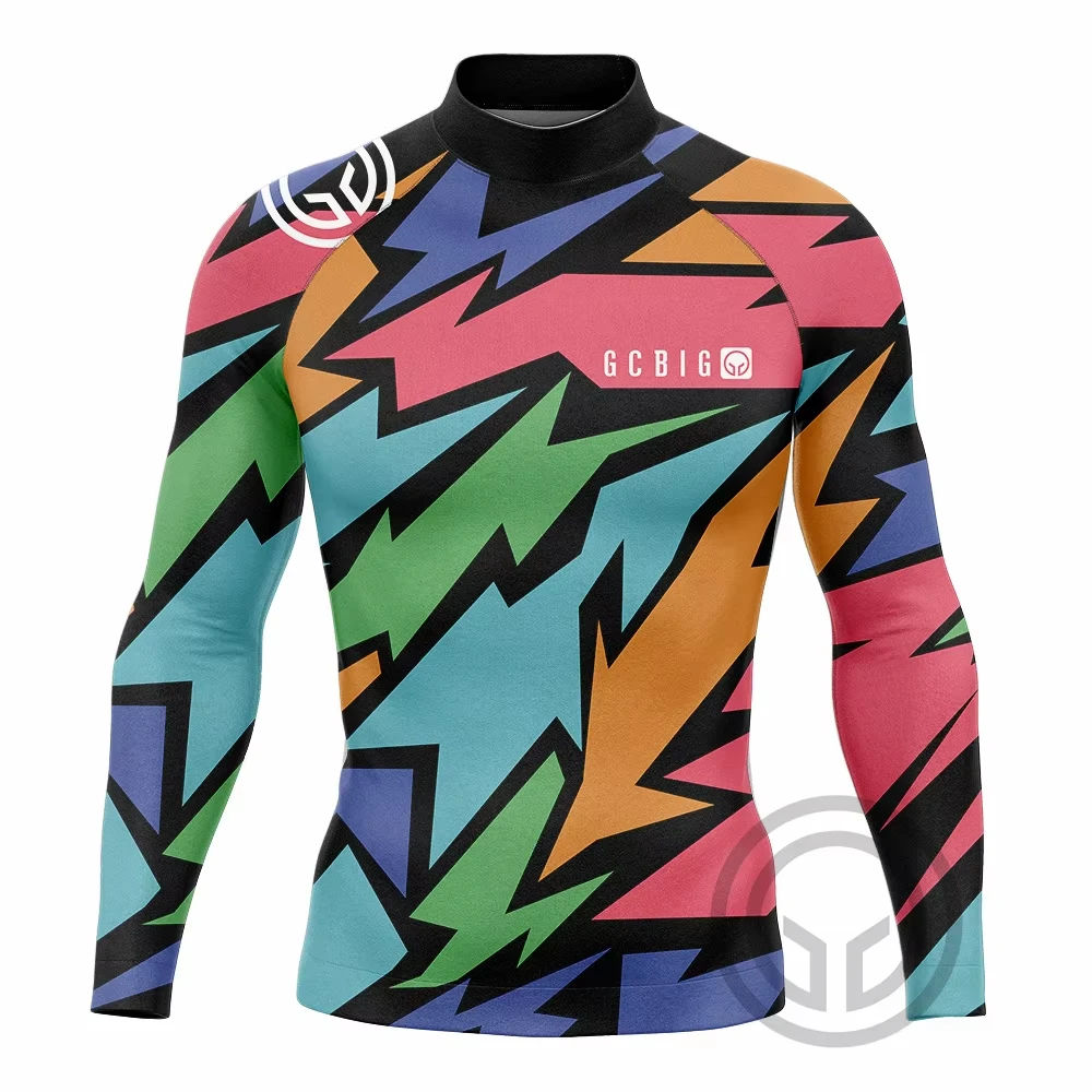 

Men's Half Mock Neck Long Sleeve T-shirt 3D Surfing Suit Sportswear Quick Dry Stretch T-shirt Breathable Top Tight Style for Men