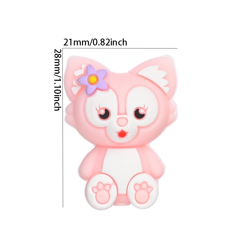 8Pcs 3D Silicone Beads Cute Giraffe Owl Animals Teether Beads Stereo Loose Beads for DIY Pacifier Chains Clips Bracelet Teething view 5