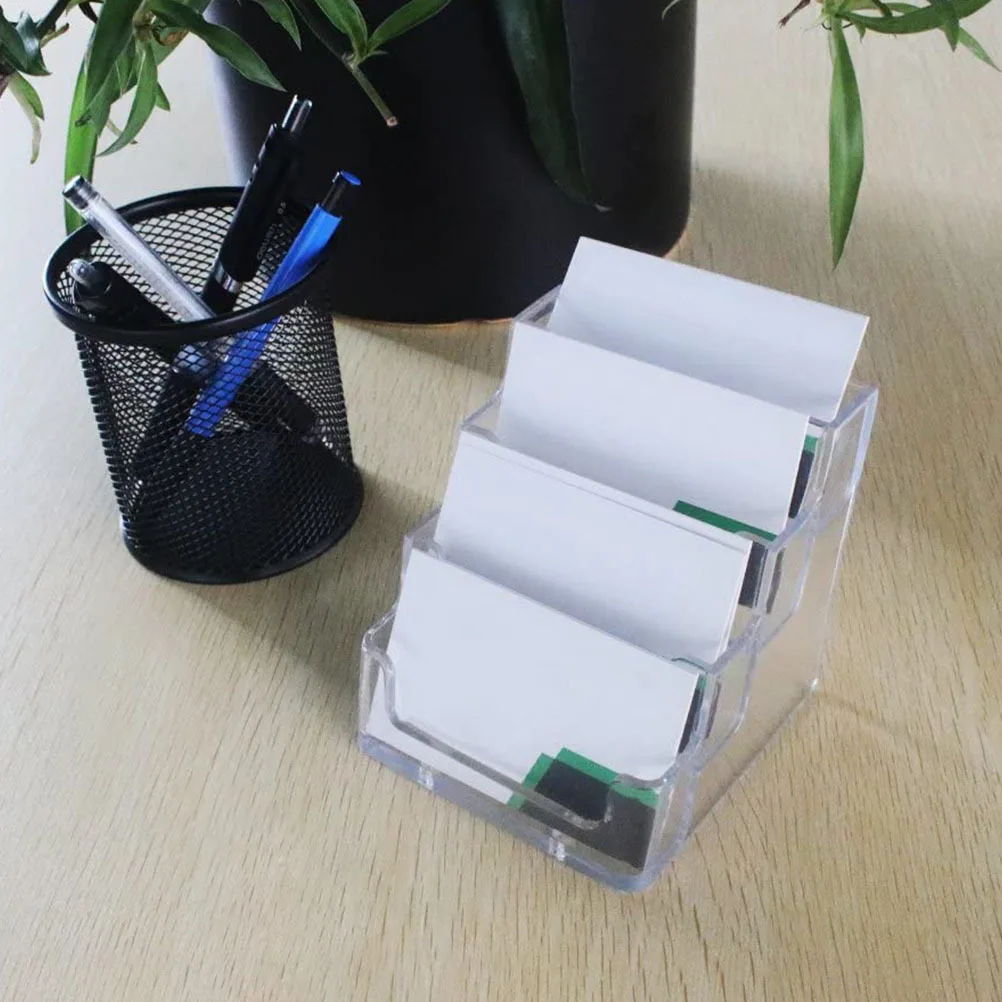 2 قطعة حامل بطاقة أنيقة منظم بطاقات العمل اسم واضح حقيبة للتخزين عرض اللوازم المكتبية #1