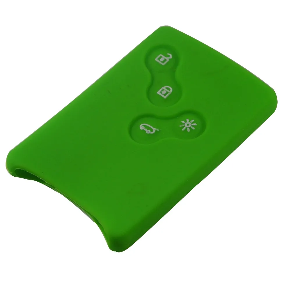 jingyuqin 4 Buttons Silicone Rubber Car-Styling Key Cover Case Protector For Renault Clio Logan Megane 2 3 Koleos Scenic Card