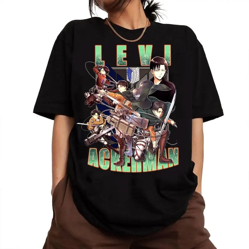 Anime Titan Levi Shingeki  Titan 90s Vintage shirt, Attack on Titan Shirt For Fan,Anime Manga Anime Lovers Aot