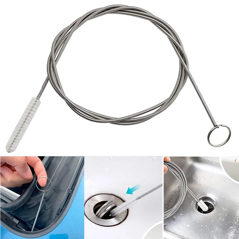 150cm Flexible Car Sunroof Long Hoses Brush Car Cleaning Drain Dredge Water Tube Cleaning Coil Brush Tool Detailing Car Products