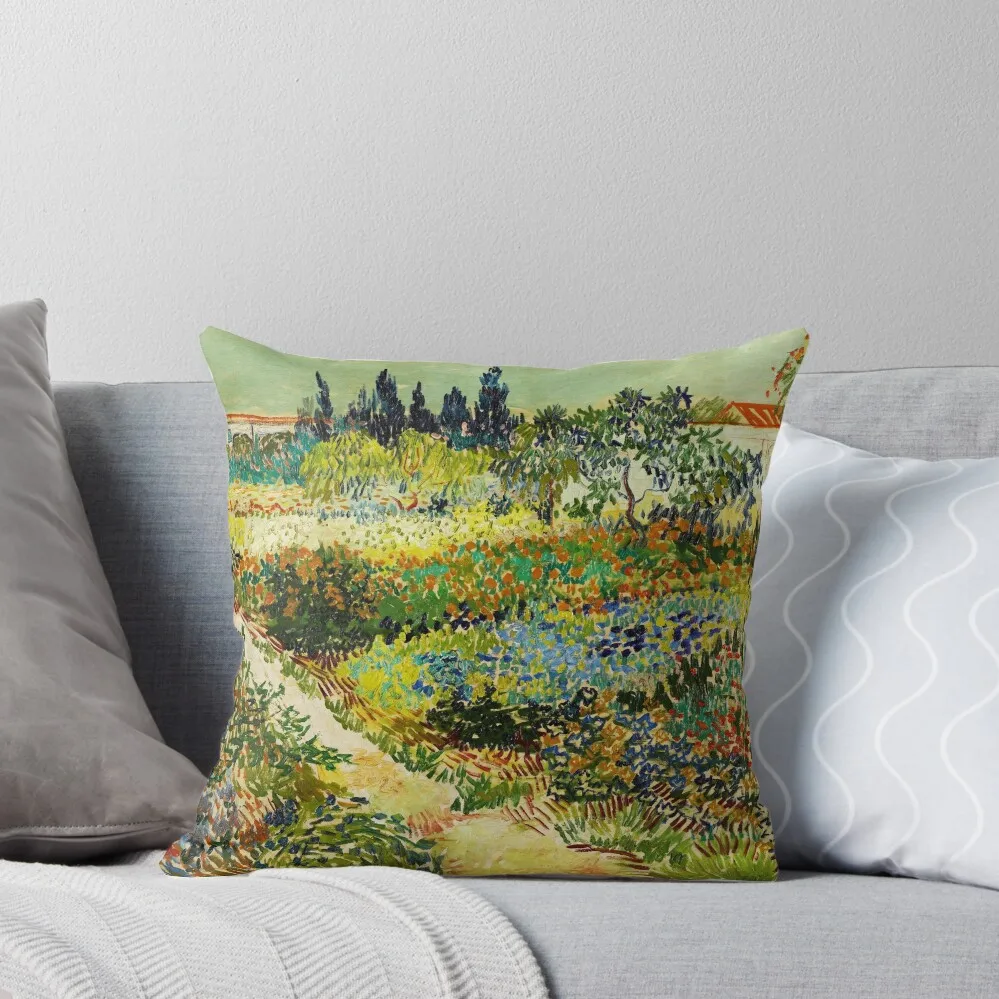 

Van Gogh - Garden at Arles Throw Pillow Decorative Cushions For Living Room autumn pillowcase Sitting Cushion pillow