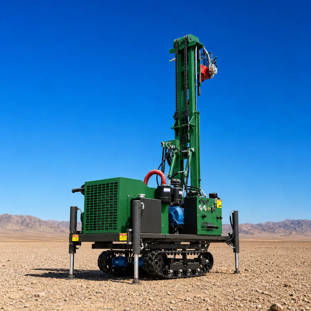Customized Borehole Drilling Machine Easy Move Track Type 200 Meter Deep Diesel Power Hydraulic Control for Backyard Well