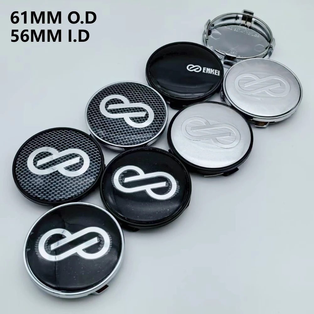 

4pcs 61MM (56MM ID) ENKEI Logo Emblem Car Wheel Center Caps Styling Accessories for Audi Wheels Hub Lid Rim Hubcap Cover Replace
