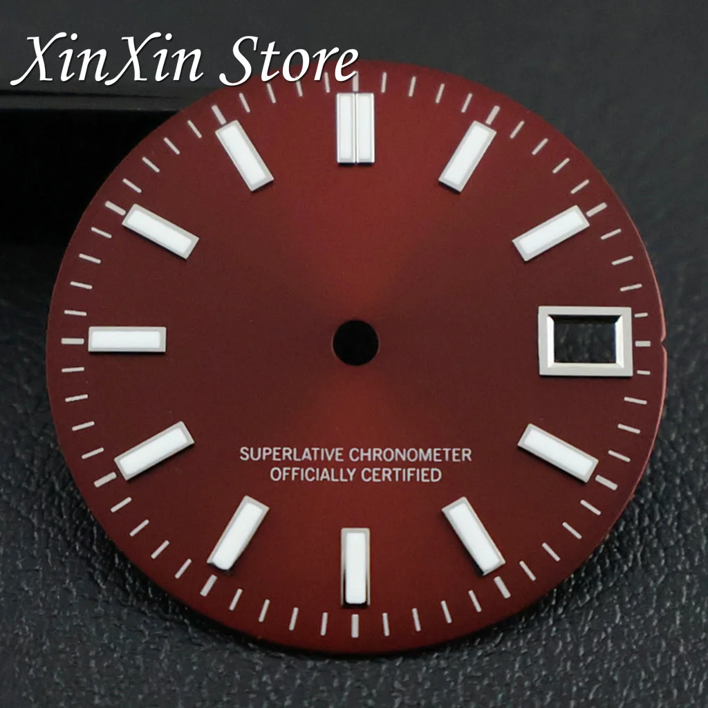 28.5MM Sunburst Watch Dial High Quality Green Luminous Watch Faces Modified Watch Accessories For NH35 NH36 4R 7S Movement