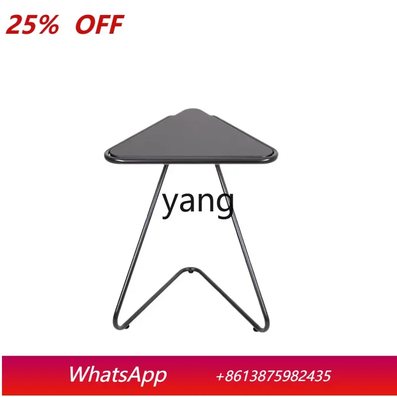 LMMSimple Household Sofa Side Table Mini Balcony Mobile Iron Coffee Table