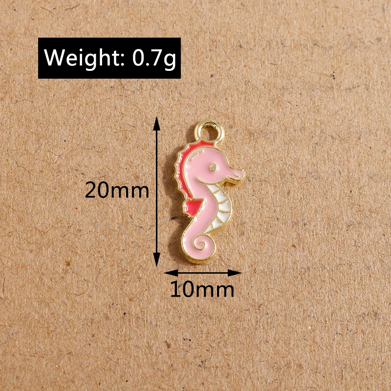 10 Stück süße Meereslebewesen Charms für Schmuckherstellung Emaille Seestern Muschel Muschel Charms Anhänger DIY Halskette Ohrringe Accessori – Detail 9