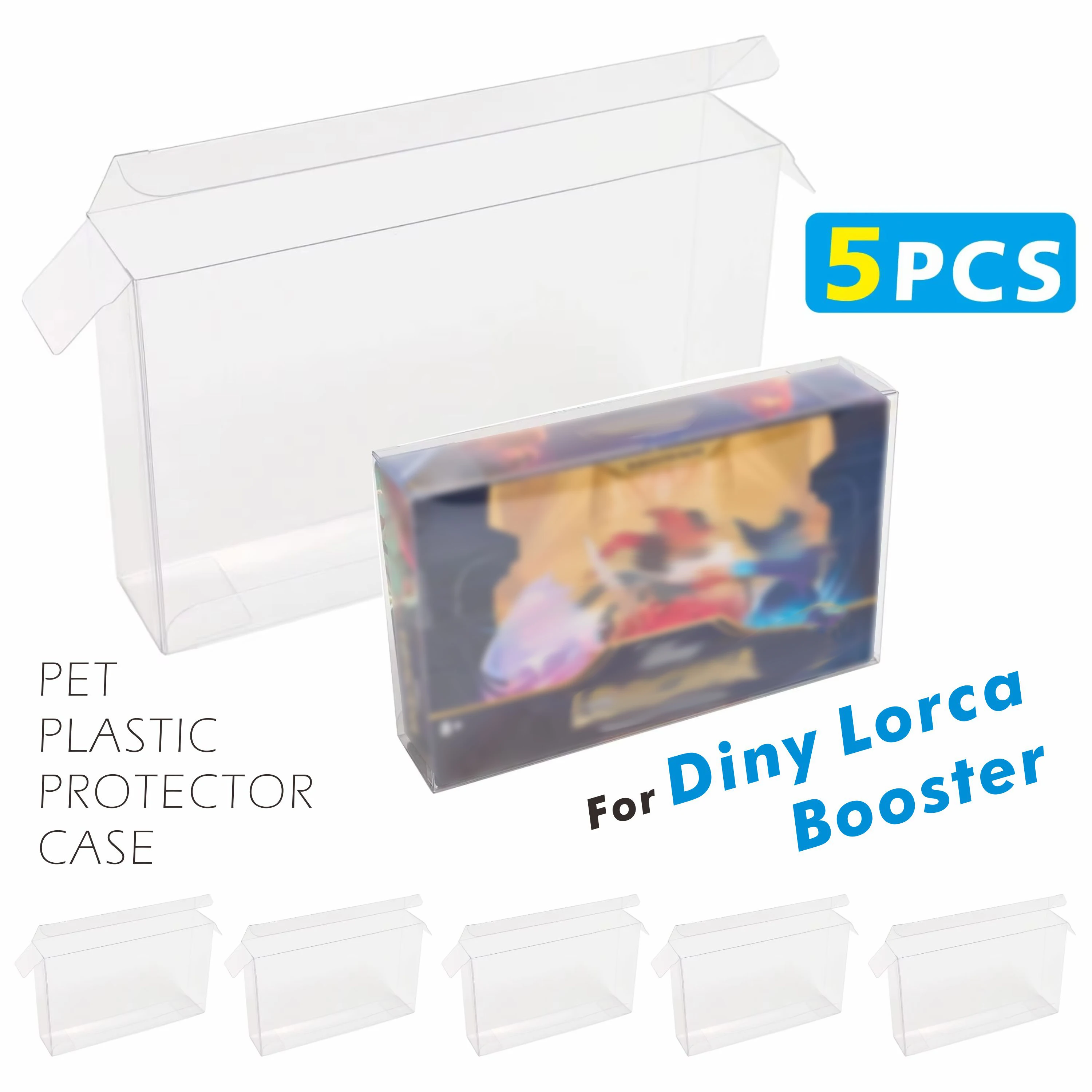

5PCS PET Plastic Protector Case 0.5mm Thick For Lorcana Booster