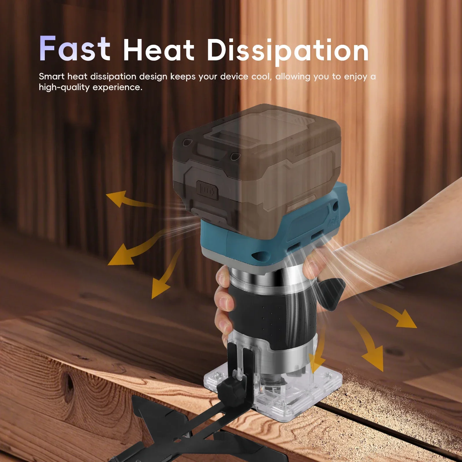 NEW Brushless Electric Hand Trimmer Cordless Wood Router Woodworking Engraving Slotting Tool be suitable for Makita 18V Battery