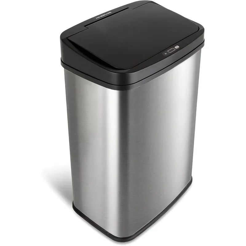 Automatic Touchless Motion Sensor Rectangular Trash Can, 13 Gal, Black