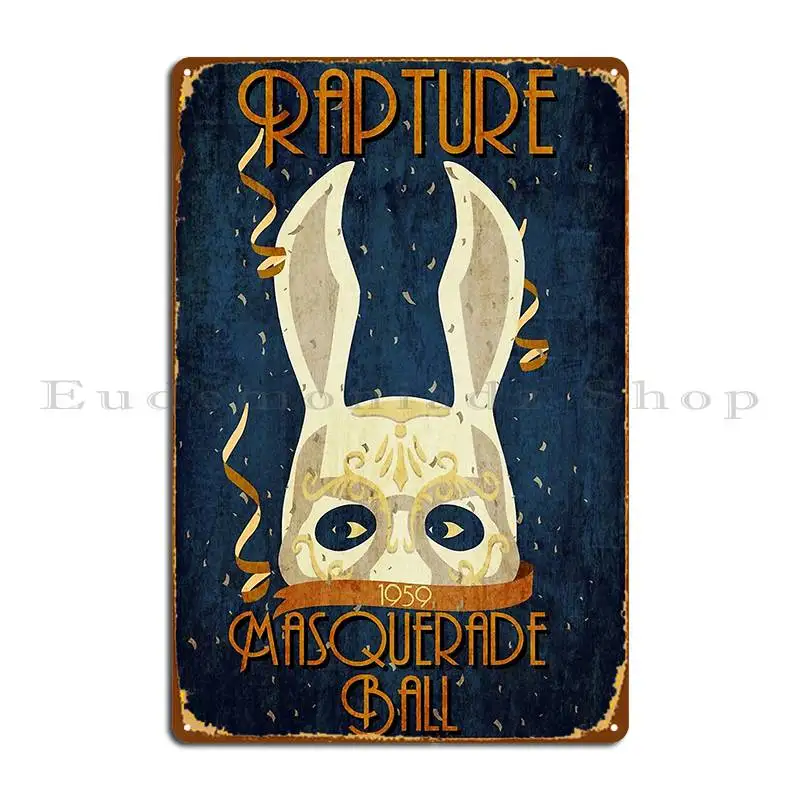 Rapture Masquerade Ball 1959 Sgrunfo Metal Sign Poster Wall Cave Wall Cave Garage Living Room Designing Tin Sign Poster