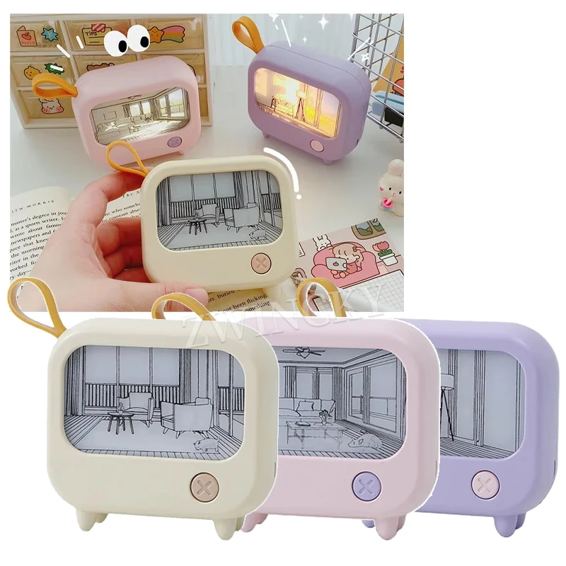 Portable Touch Bedroom Anime Desk Bedside Mini Night Light Kid Baby Toy 3D Led Art Lamps Rechargeable TV Lighting Painting