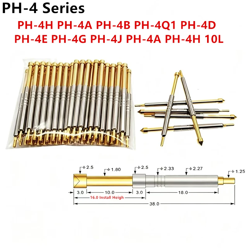 50PCS Testing Contact Probes Pin PH-4B PH-4A PH-4E PH-4H PH-4Q1 PH-4J PH-4D PH-4G Retractable Spring Test Probe Pogo Pinx