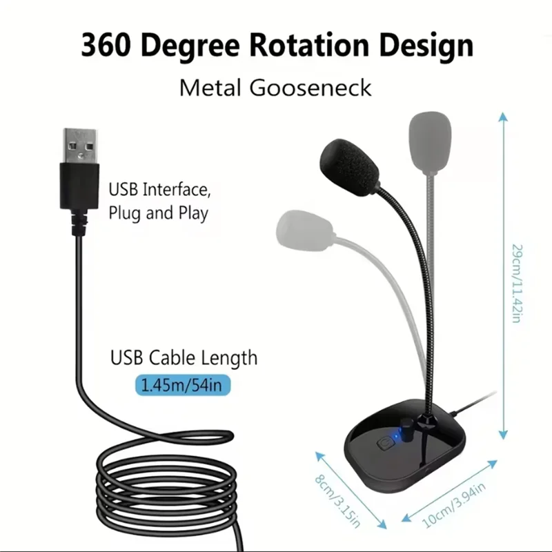 M07K-USB Computer Microphone Desktop Microphone Recording Live Desktop Wired Capacitor