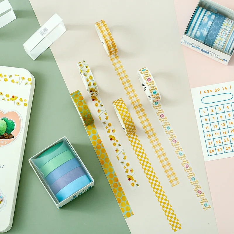 Basic Stationery Decoration Series and Paper Tape Student Diy Hand Account Material Stickers Creative Tape Set Stationery Tape