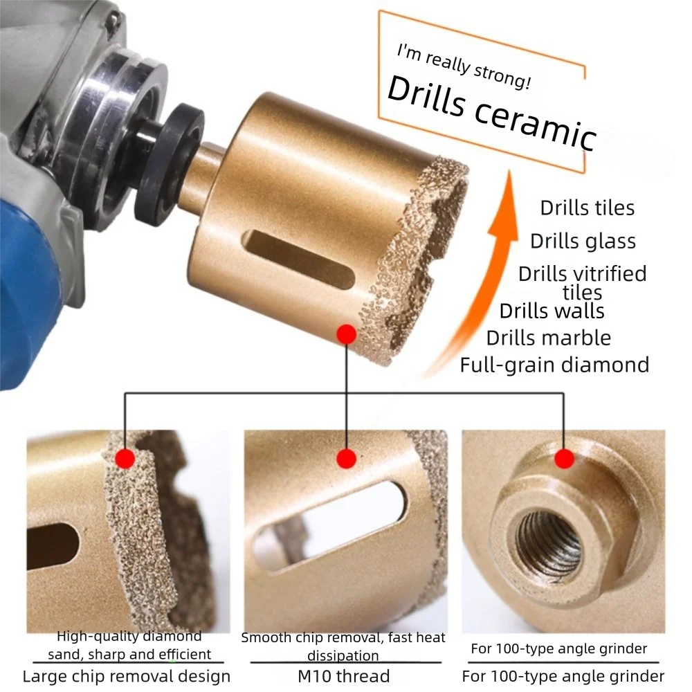 Desain Benang Bit Inti Brazing Vakum Rilis Cepat Bit Inti Pengeboran Kering Mengunci Sendiri Mur Flange Pelat Penekan