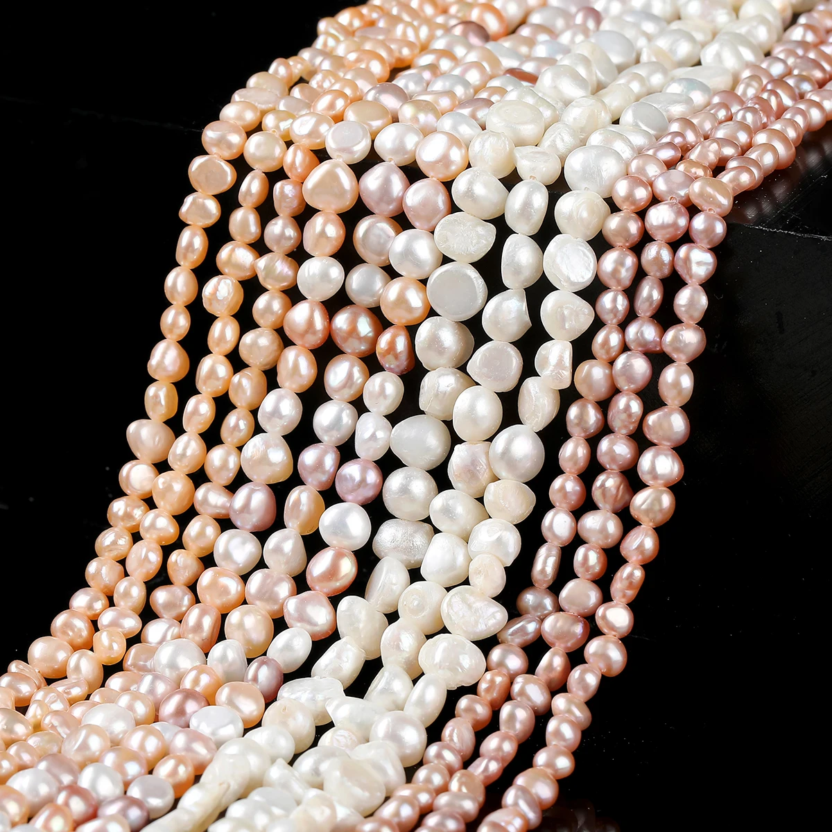 JD 2A Grade Natural White Freshwater Pearl, Dual Side Luster Side Drilled Loose Beads for DIY Jewelry Making