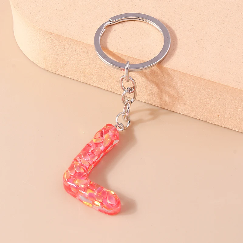Bunter Acryl-Glitzer-Alphabet-Schlüsselanhänger mit 26 Initialen, A-Z-Buchstaben, Schlüsselanhänger, Anhänger für Frauen und Mädchen, Taschenanhänger, DIY-Schmuck, Geschenke – Detail 18
