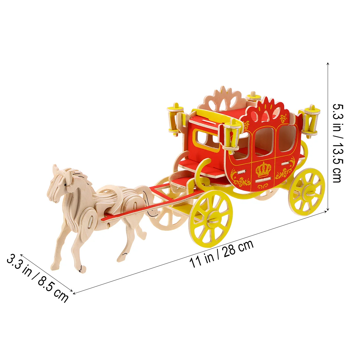 Carrozza Kit puzzle in legno 3D educativo fatto a mano per bambini Puzzle educativi per adulti Set di costruzione decorativo fai da te