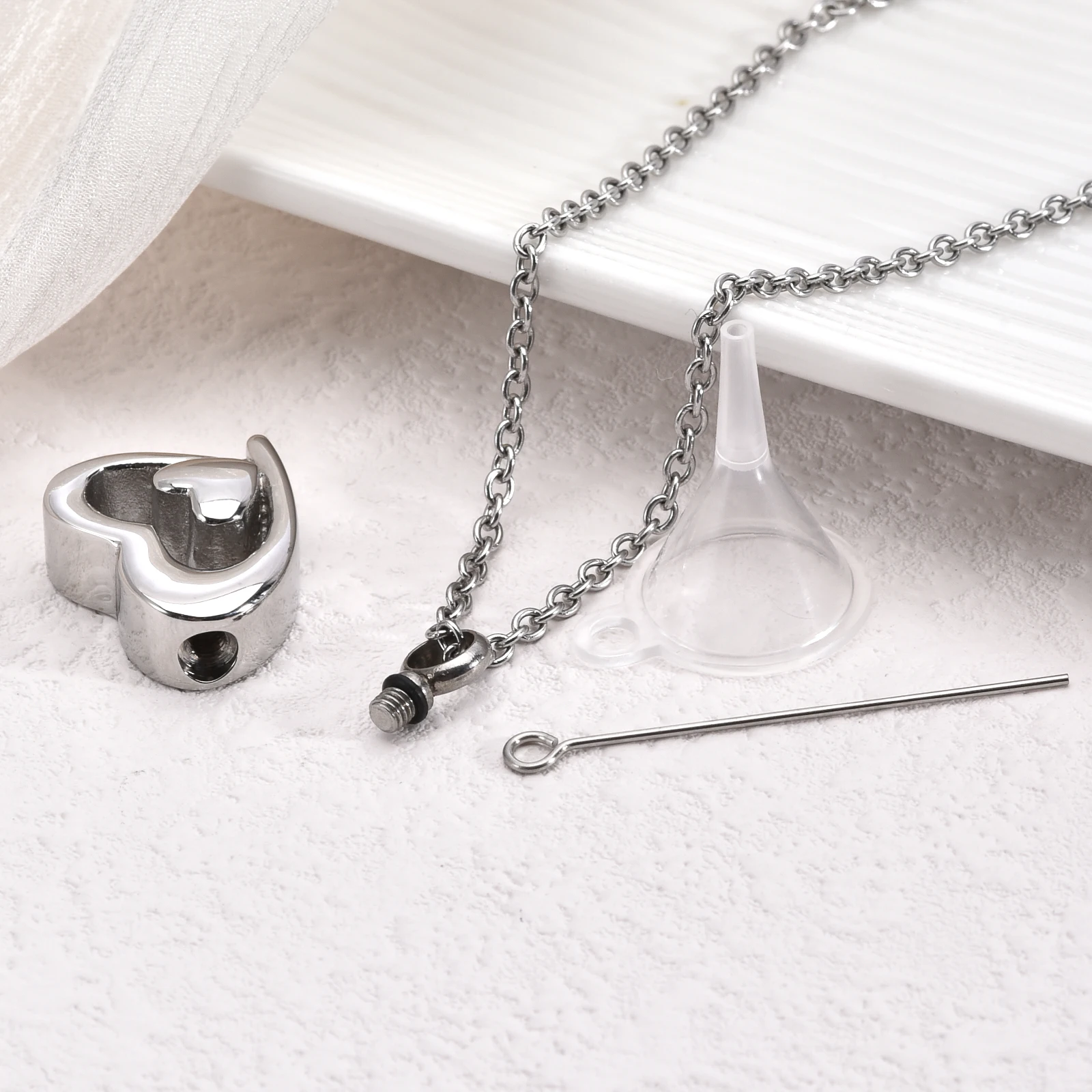 مجوهرات حرق الجثث للرماد للإنسان تذكار من الفولاذ المقاوم للصدأ قلادة تذكارية قلادة جرة الحرق للرماد البشري #5