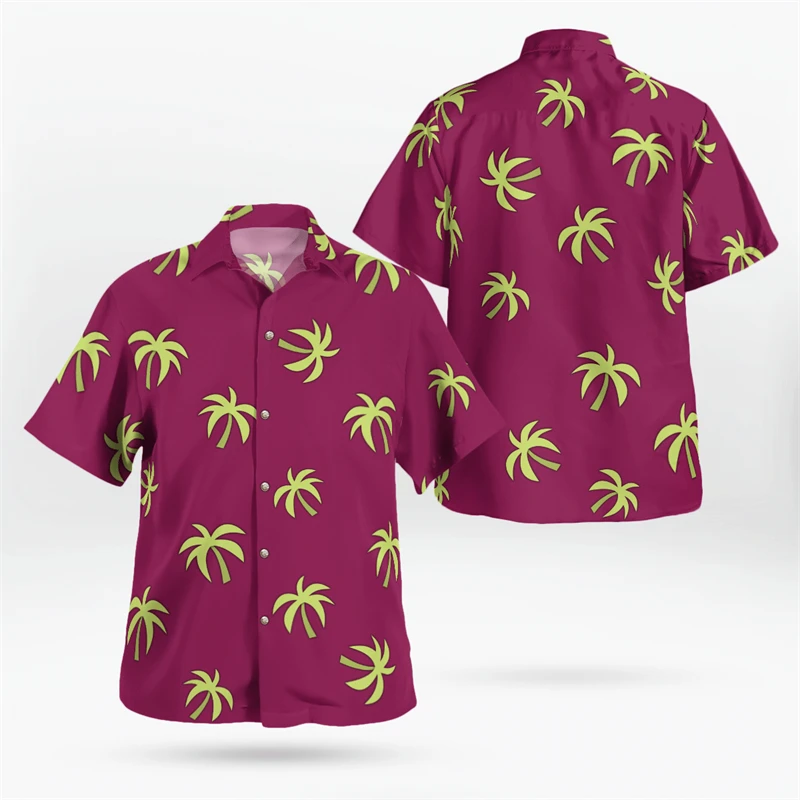 Hawaii Holiday Outdoor Men's Shirt Clothing Fashion Casual Short Sleeve Lapel Shirts 3d Printing Sunflower Coconut Tree Blouse