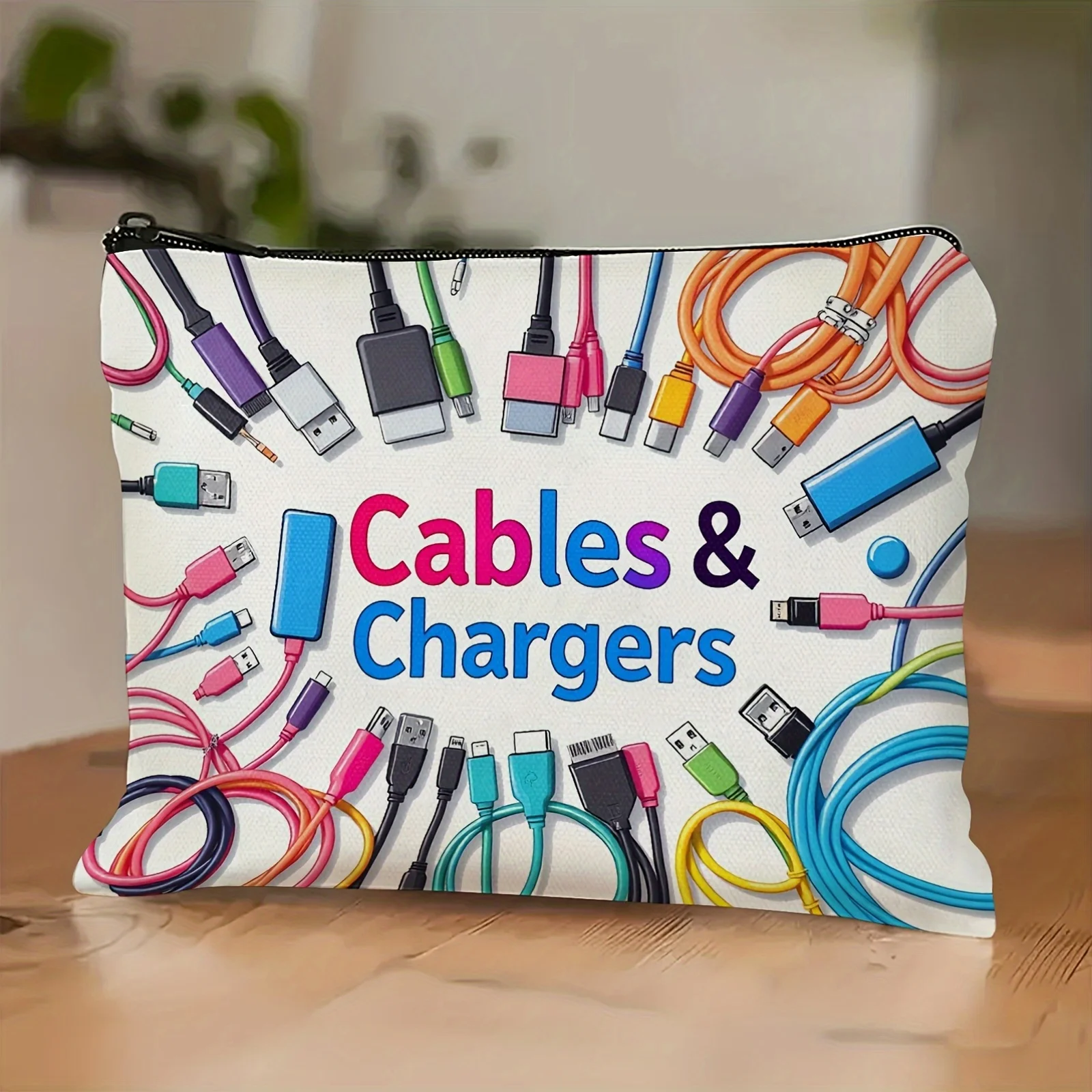 Colorful Cable Charger Storage Bag Versatile Travel Bag Organizer Electronics Cable Organizer Storage Bag with Zipper Closure