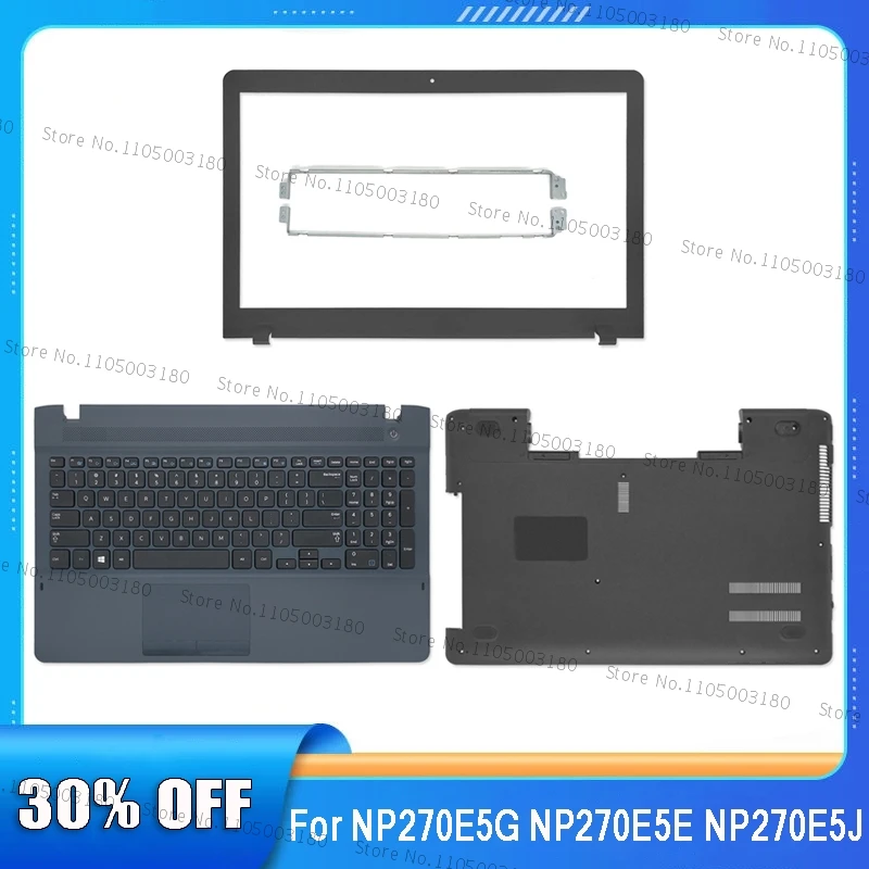 Para np270e5g np270e5e np270e5j np275e5j np275e5v portátil lcd capa traseira/quadro frontal/descanso de palma/caixa inferior/dobradiças substituição