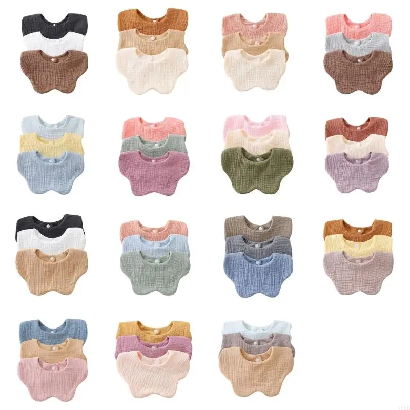 

Y88D Set of 3pcs Baby Teething Bib 6-Layer Absorbent Saliva Towels Comfortable Use