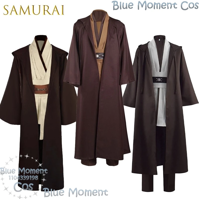 

Samurai Warrior Robe Anime Men Robe Adult Male Knight Costume Hooded Uniform Full Set Halloween Cloak Comic Con Roleplay Suit